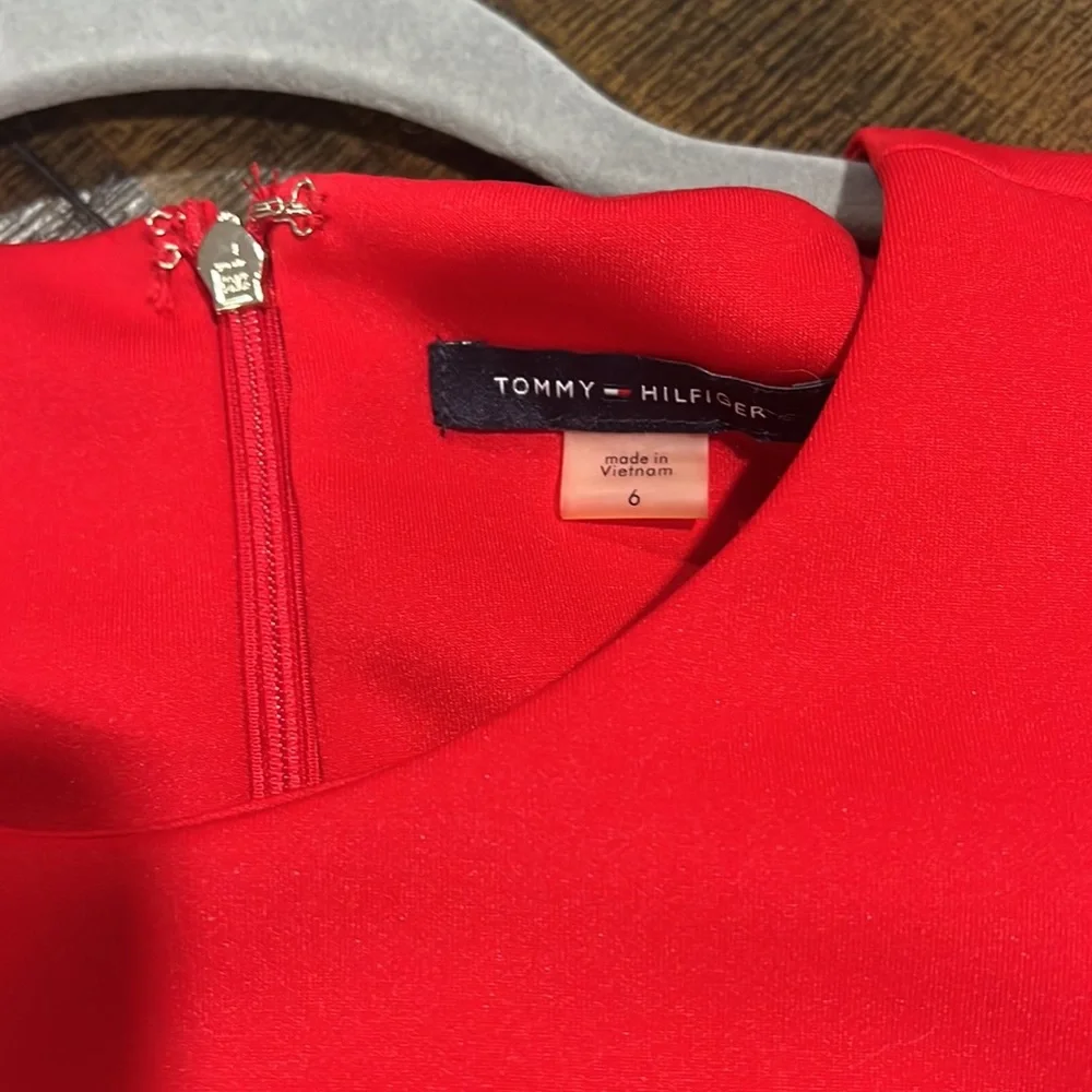Tommy Hilfiger Colorblocked Black & Red Formal Dress - Picture 2 of 3